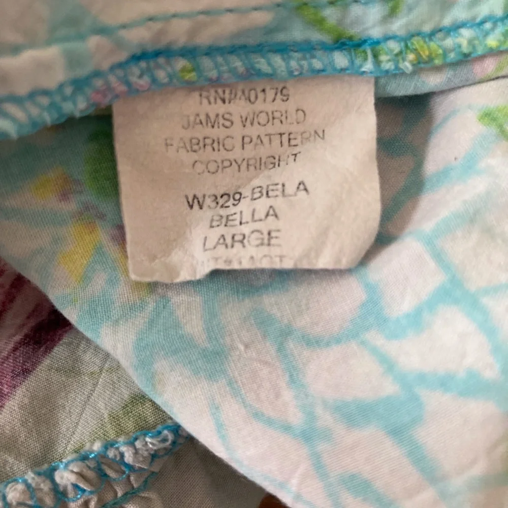 Jams World Vintage 90’s Hattie Dress W329 Copyright Bela Bella Tropical Print Lg - Picture 4 of 9